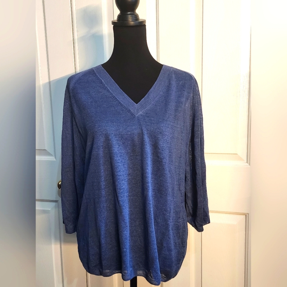 Stefanel v-neck Top - Blue